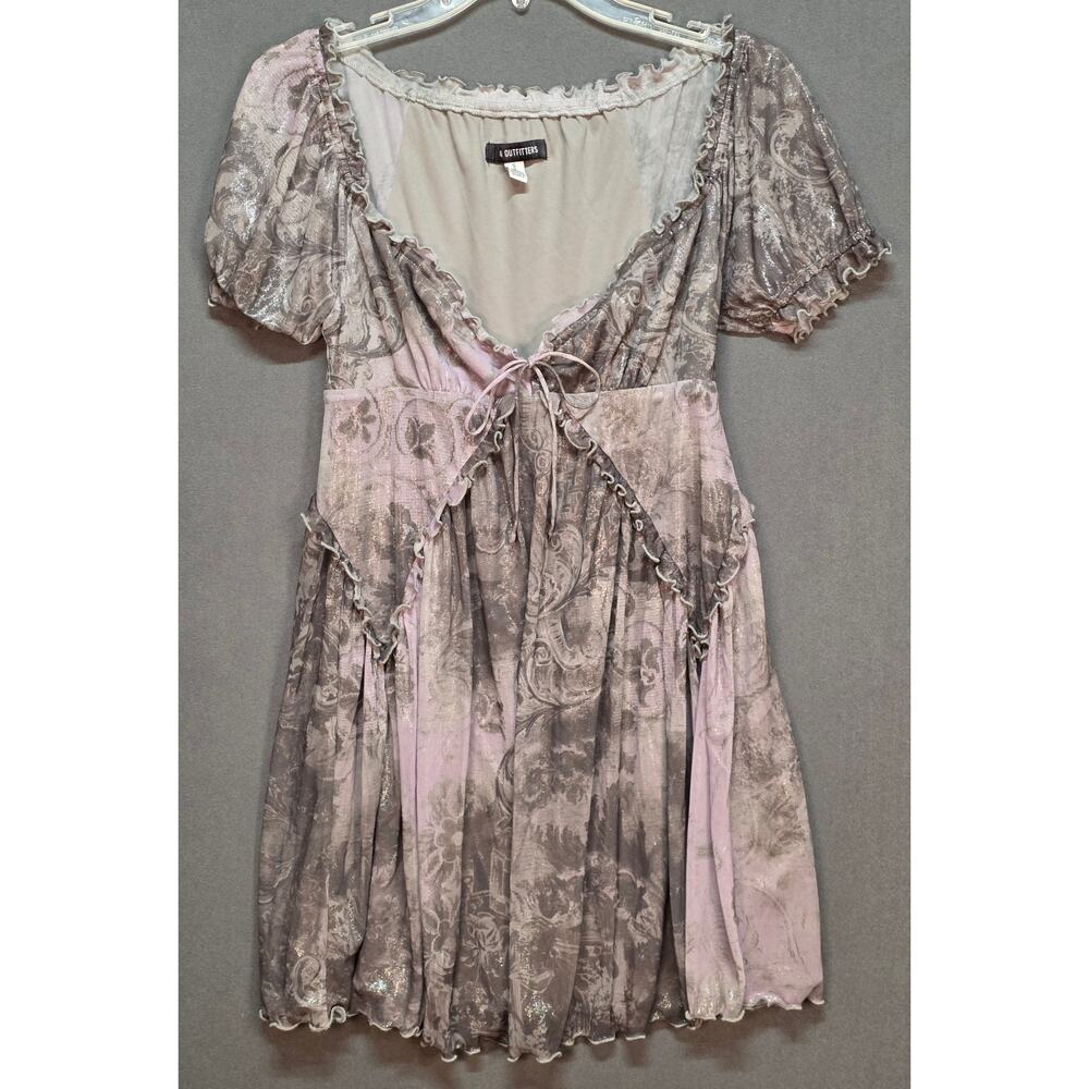 Urban Outfitters Mini  Milkmaid Babydoll Fairy Dress Whimsy Coquette Shimmer S